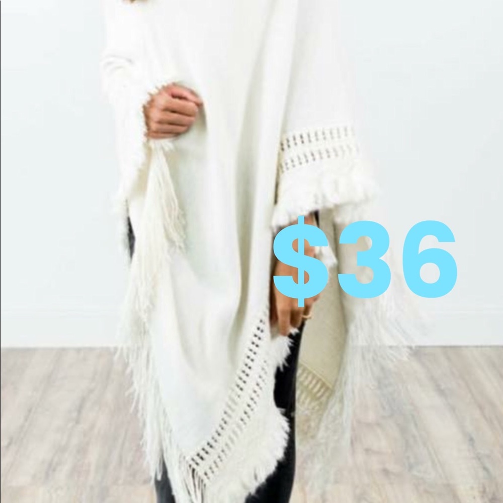 Stylish White Poncho